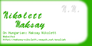 nikolett maksay business card